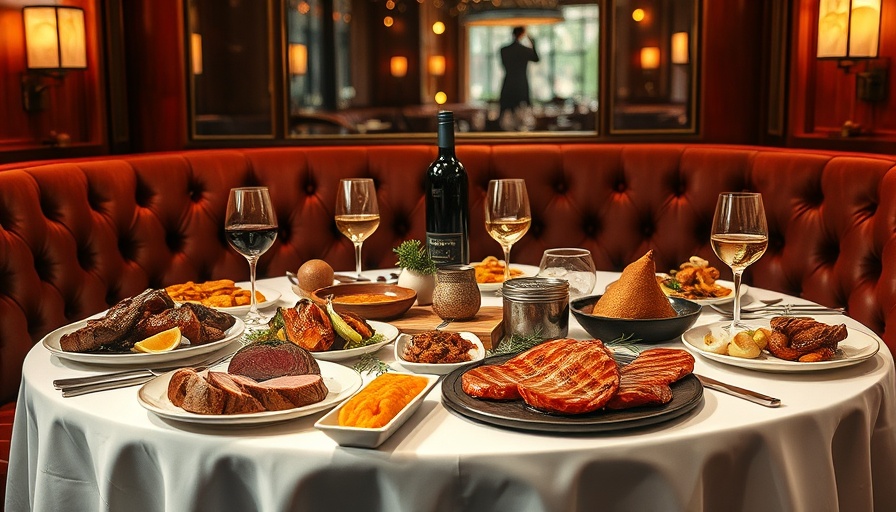 Luxurious gourmet dishes on table, Miami restaurant specials.
