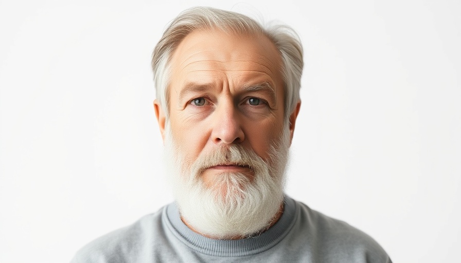 Portrait of a missing older man in Miami, focused and detailed.