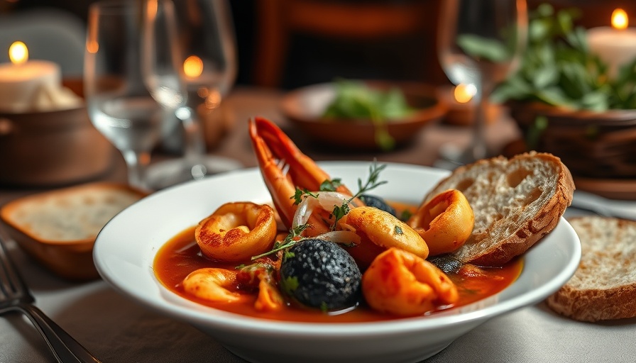 Delicious seafood stew at a culinary experience in Miami, vibrant flavors.