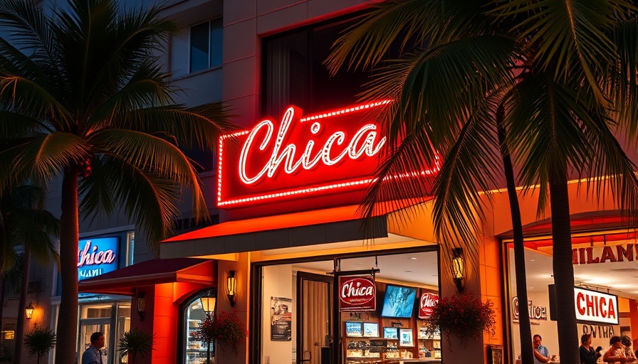 Chica Miami Closure: illuminated restaurant sign at night.