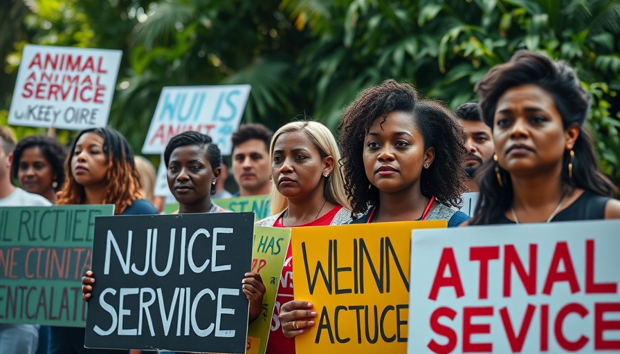 Miami-Dade Animal Services Protest with protesters holding signs