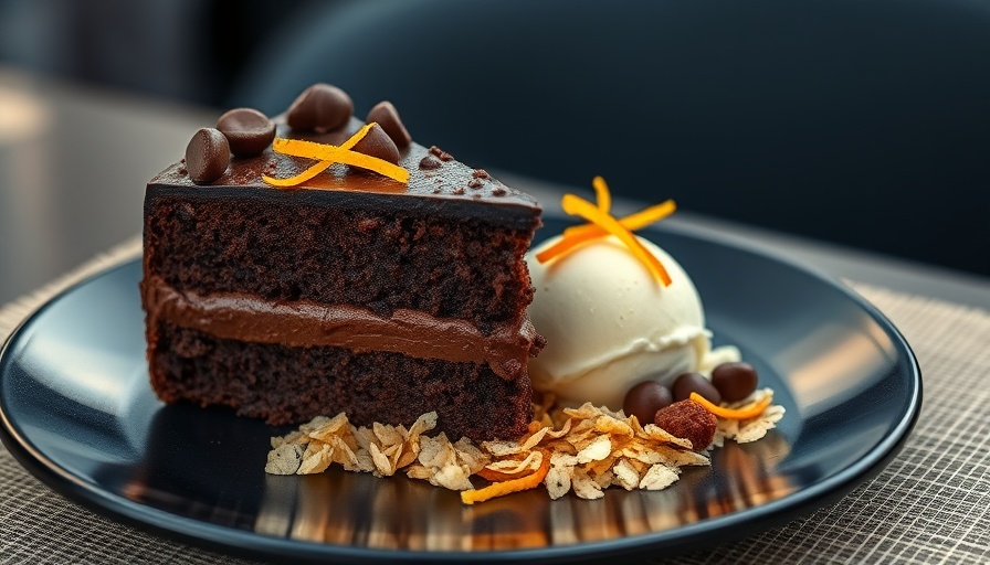 Cheat Day Meals in Miami: Rich chocolate cake and vanilla ice cream.