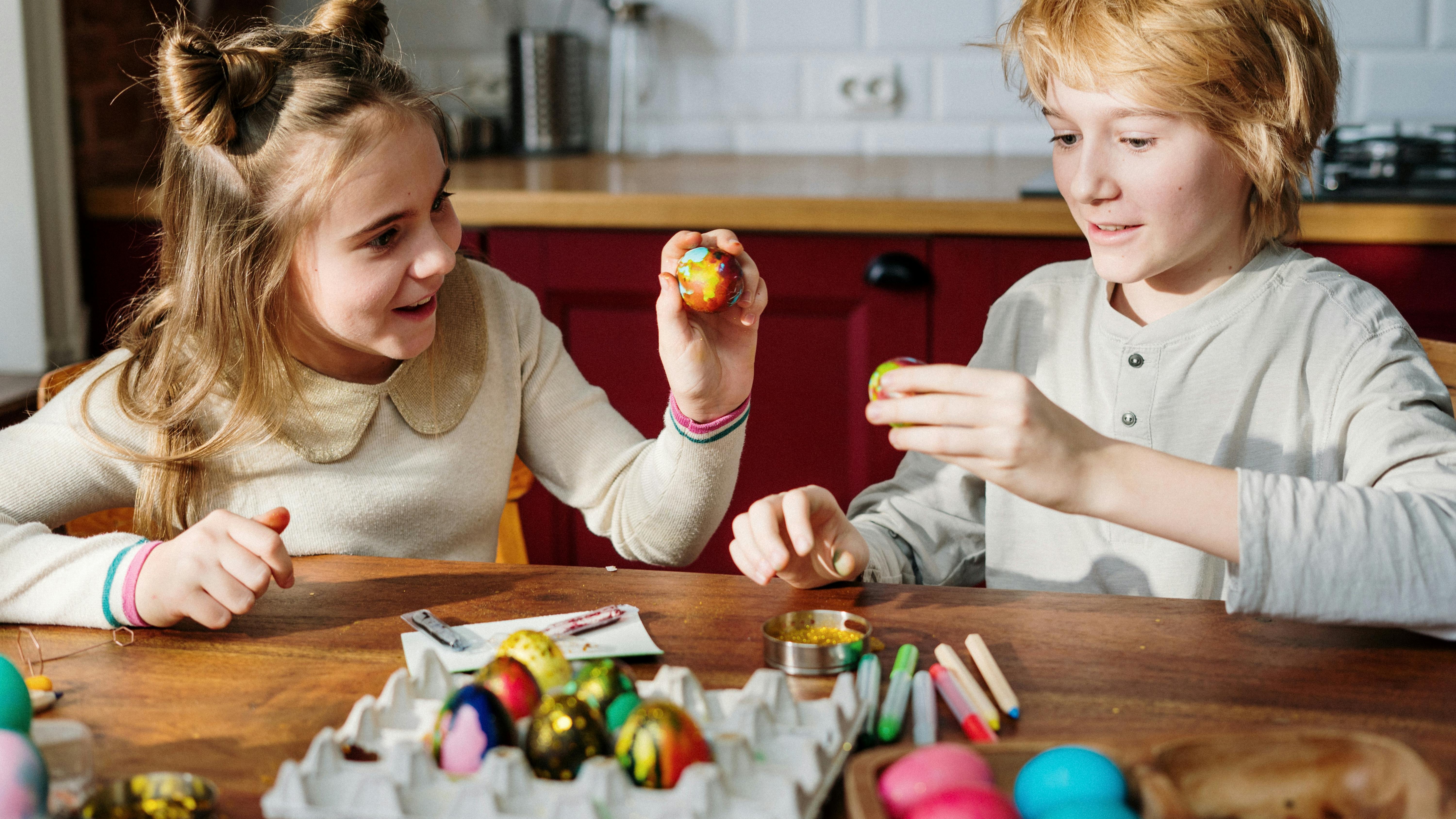 Children with Easter baskets during egg hunts Omaha