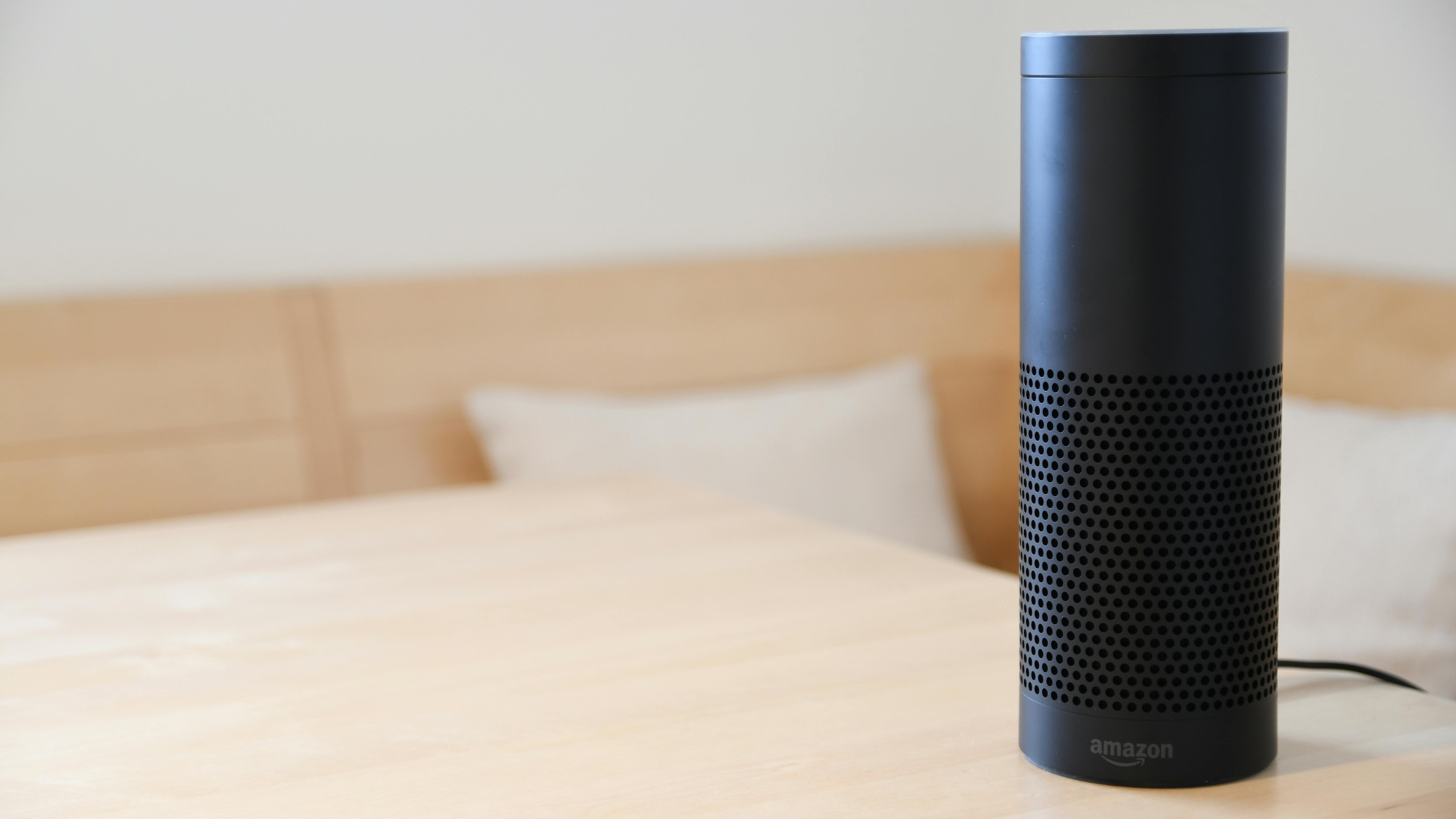 Symbolic Google and Amazon logos highlighting smart speaker data privacy.