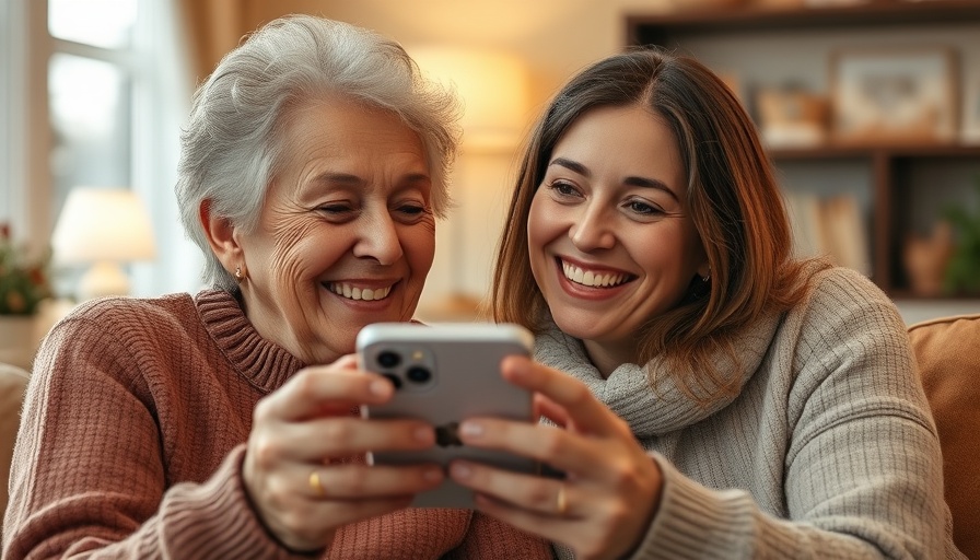 Mother and daughter with iPhone 17 highlighting tech bond.