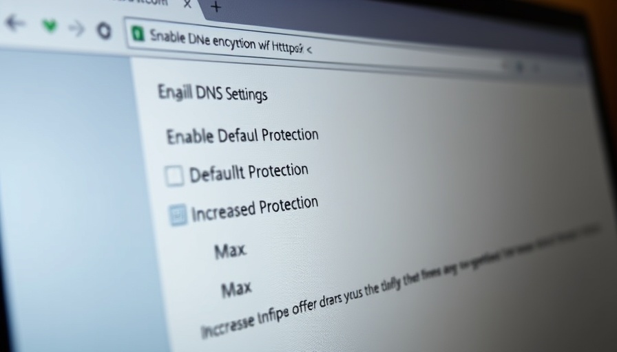 DNS encryption protocols options on browser settings page.