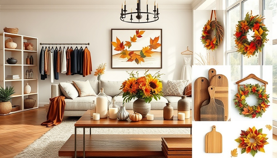 Omaha fall decor tips collage with living room, decor, and wreaths