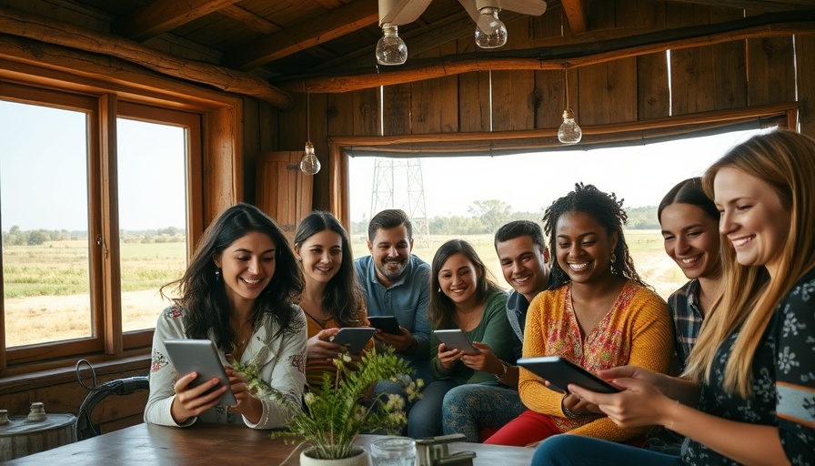 Community using devices near communications tower in South Africa.