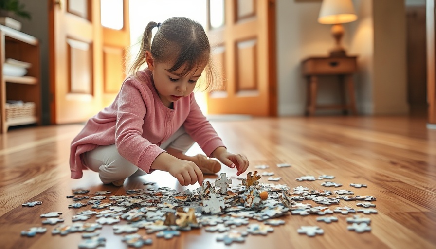 Child participating in a puzzle hunt for kids with unicorn puzzle.