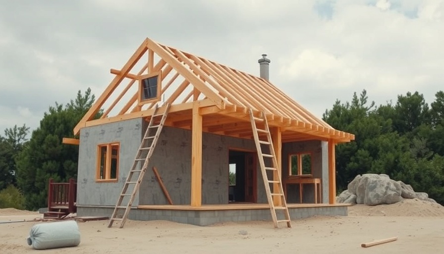 Partially constructed house with ladders and materials in Omaha.