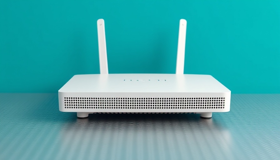 Affordable Wi-Fi 7 Mesh Router in modern design against teal background.