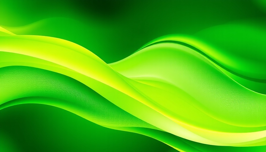 Abstract design with green gradient waves.