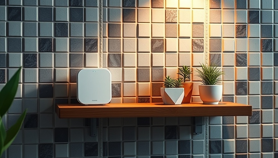 Modern Z-Wave smart home setup with patterned tile wall.