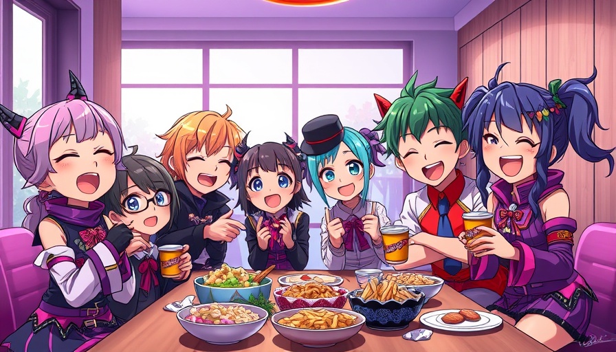 Animated kids in K-pop demon hunter outfits excitedly interacting.