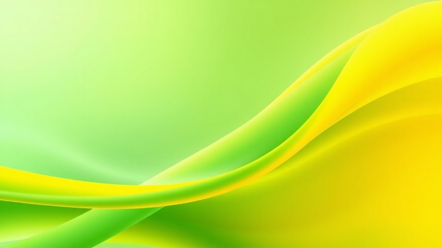 Abstract green and yellow design with smooth gradients.