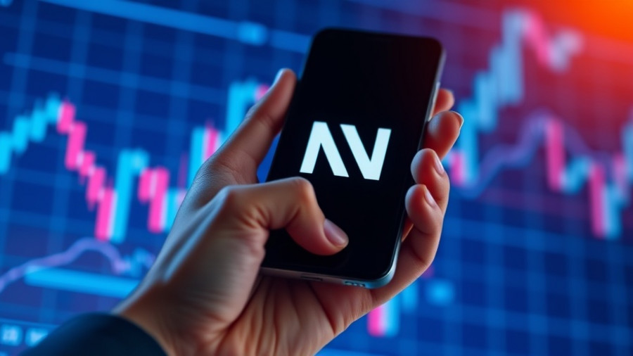AI-driven world risks concept with NN logo on smartphone and financial chart background.