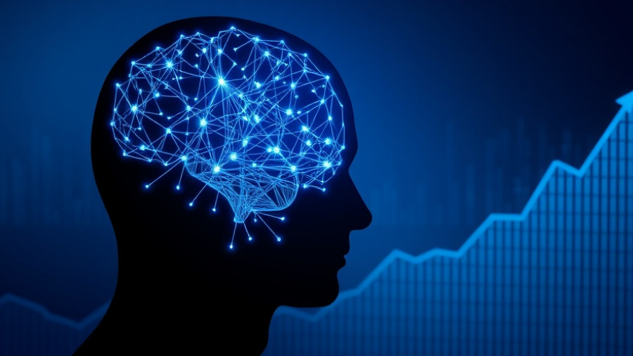 AI Predict Future Health: Neural brain and trend line.