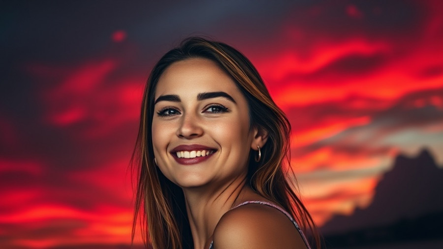 AI Success Depends on Data Quality: Woman with red sky backdrop