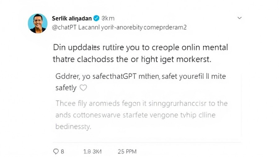Tweet about ChatGPT updates for teen safety and mental health considerations
