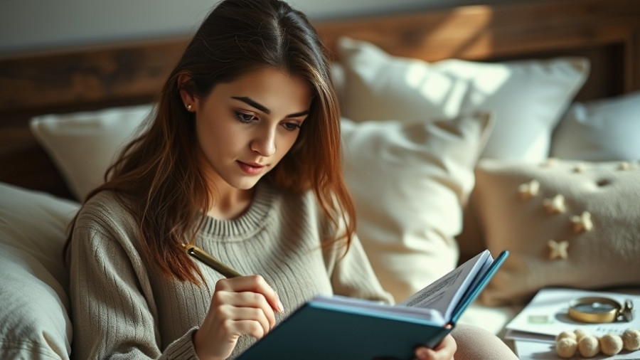 Woman tracks ovulation symptoms in a planner.