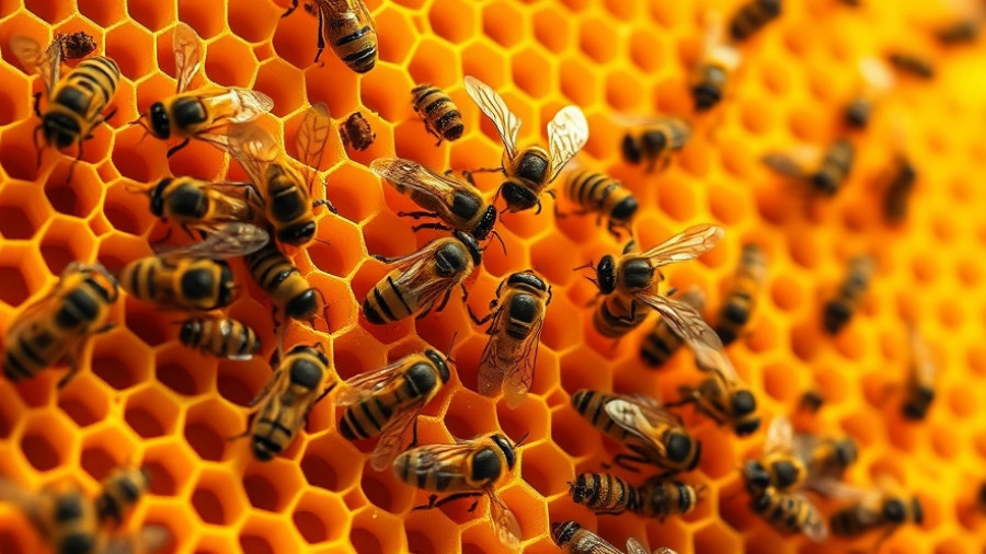 Honeycomb close-up depicting future of work automation with bees.