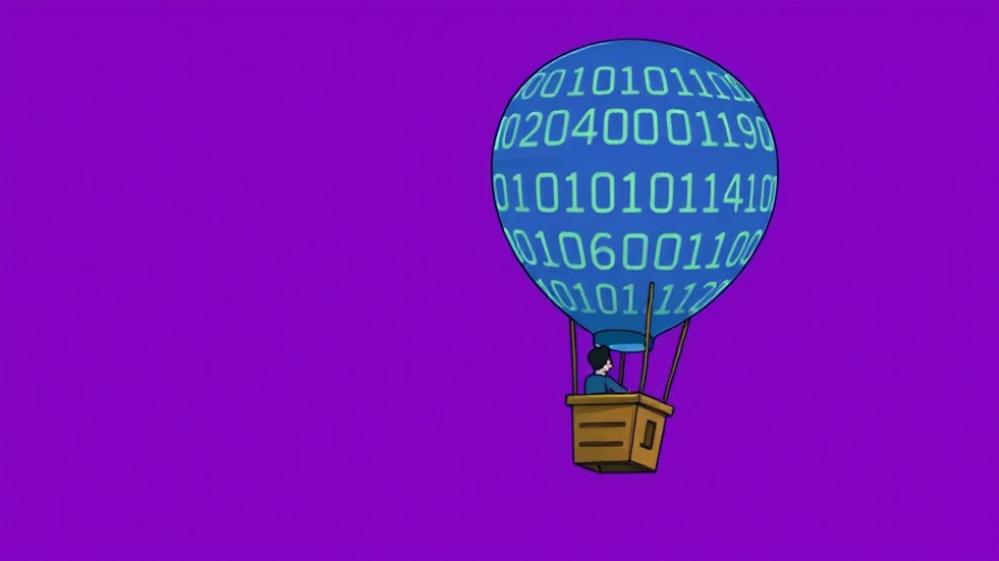 Illustration: redefining leadership in the age of AI with a question mark balloon.