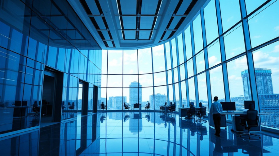 Futuristic office design symbolizing the future of work automation.