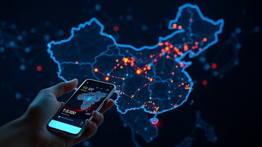 Generative AI users in China illustrated with digital connectivity map and smartphone.