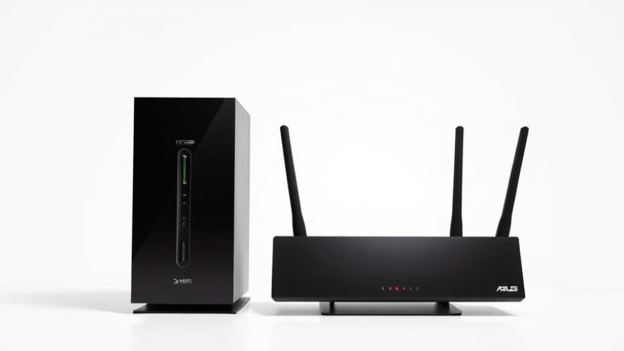 Asus ZenWiFi BD4 system in sleek black standing on white background
