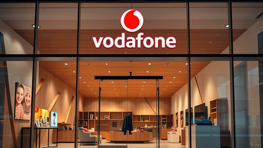 Vodafone storefront showcasing modern design and branding.