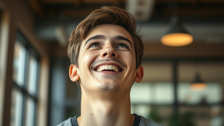 Smiling man in warm lighting, illustrating AI startup funding.