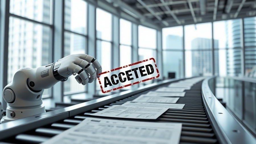 AI in Academic Publishing: robotic arm processing papers