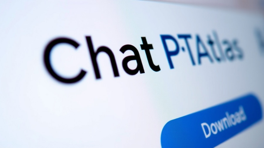 ChatGPT powered browser Atlas download screen with button.