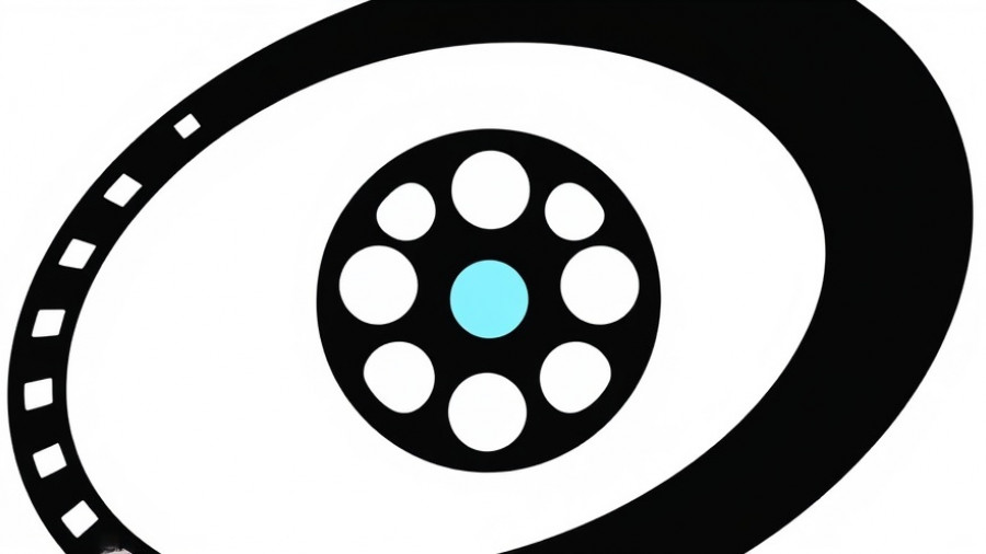 Abstract film reel representing San Antonio restaurants, minimal design