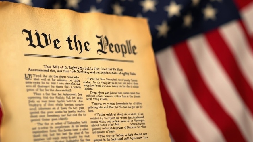 Historical example of military leadership and accountability with 'We the People' on a Bill of Rights parchment.