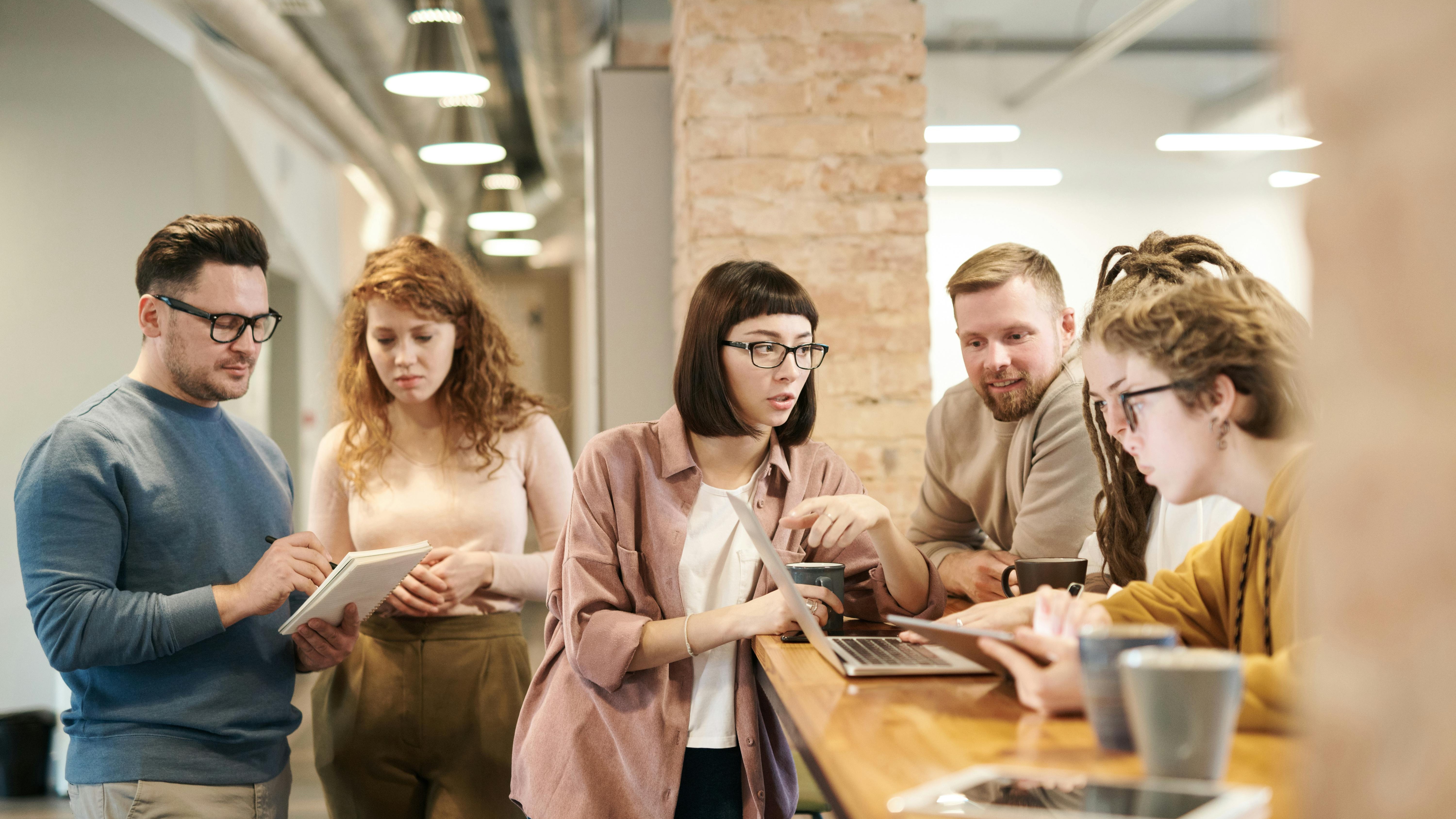 Confident leaders discussing AI strategy mistakes