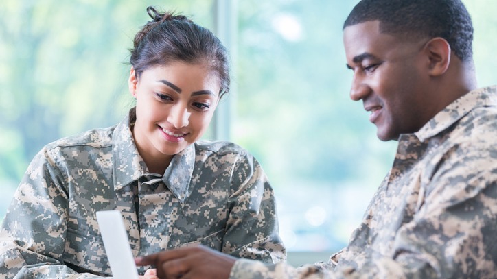 two career focused army service personnel