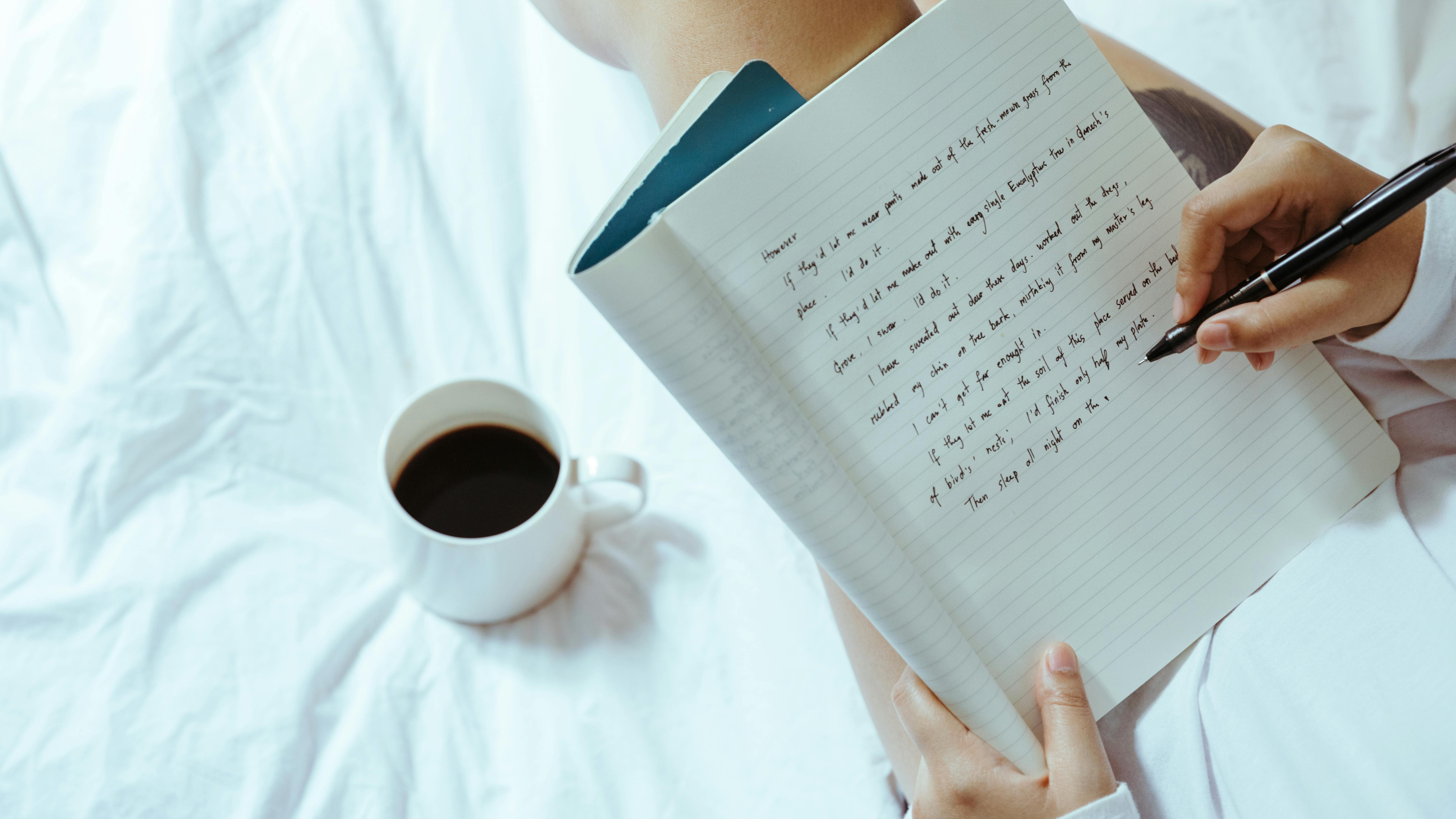 Why Write in the Age of AI: Man writing beside AI silhouette.