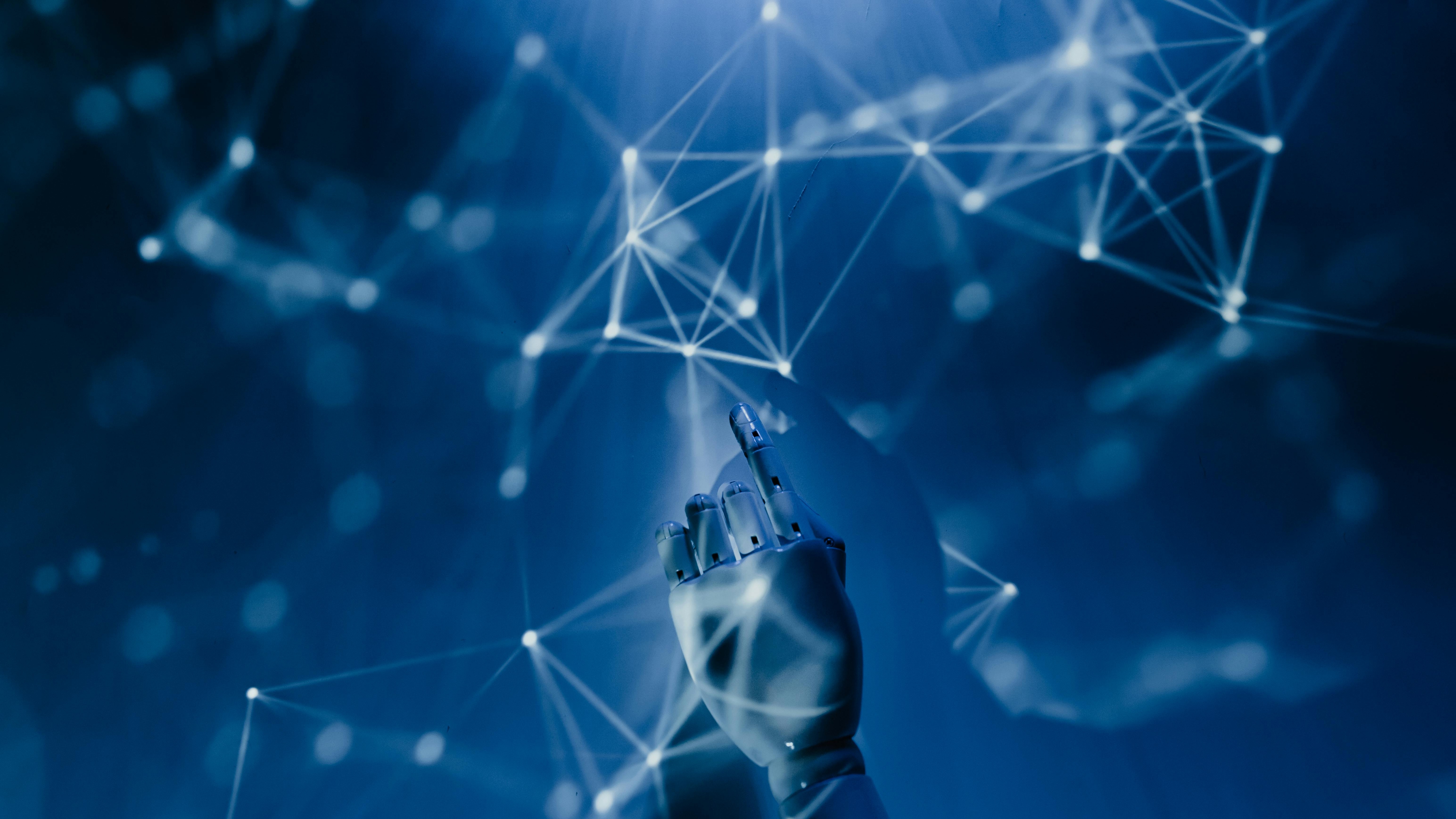 Man speaking at conference, discussing AI agents boost efficiency and cut workforce