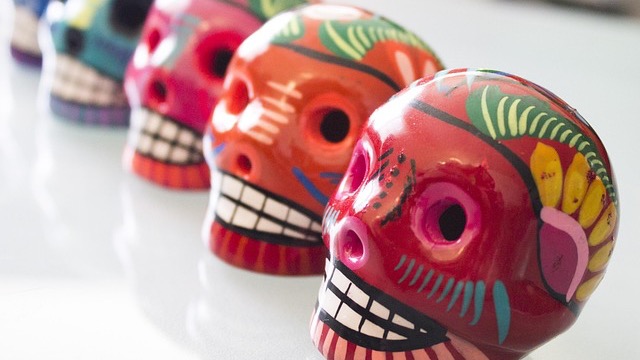 San Antonio festivals: Traditional Pan de Muerto pastries in boxes.