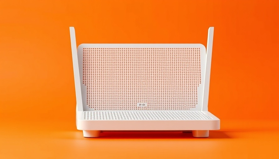 Sleek mesh routers on orange background; ideal for best locations for your mesh router.