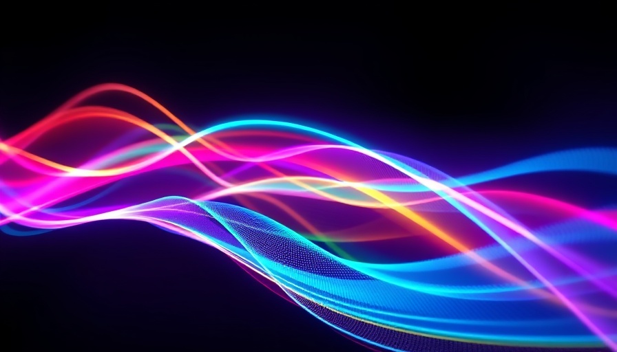 Vibrant light waves illustrating faster Wi-Fi speeds.