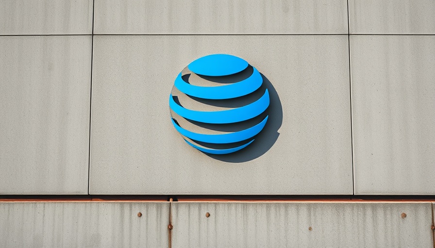 AT&T logo on concrete wall, AT&T Ends Internet Service in NY.
