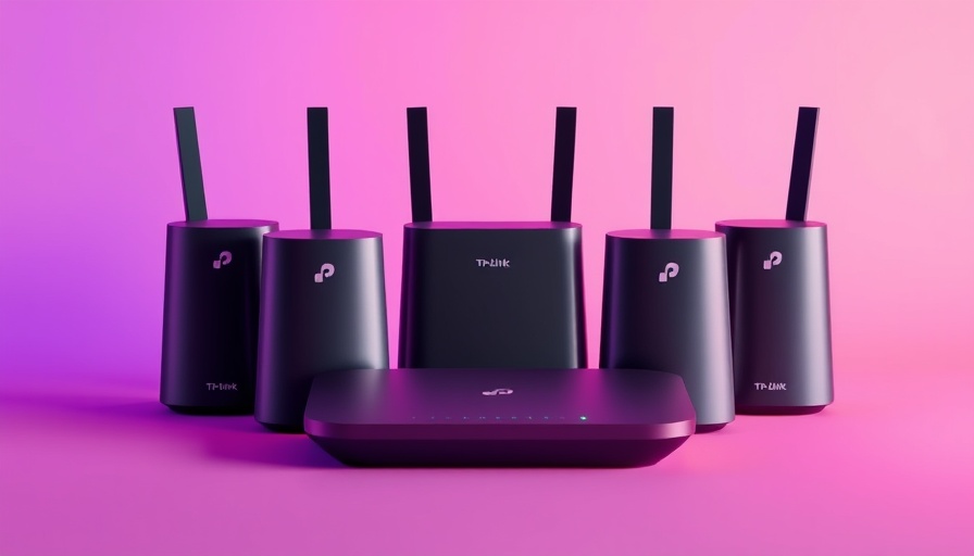 TP-Link Wi-Fi 7 Mesh Systems in vibrant gradient background.