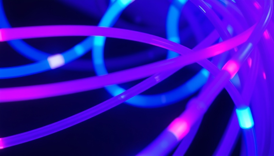 Glowing fiber optics representing Brazil internet service provider bond issue.