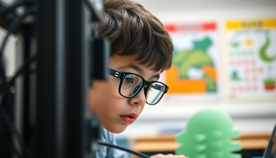 Opportunity for All: Student exploring 3D printing technology in classroom.