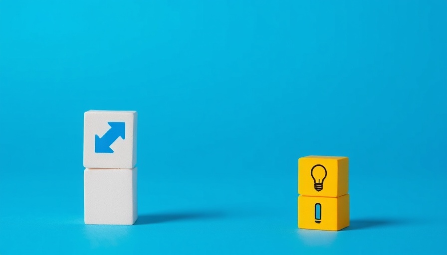 Leadership agility illustrated with arrow and bulb blocks on blue background.