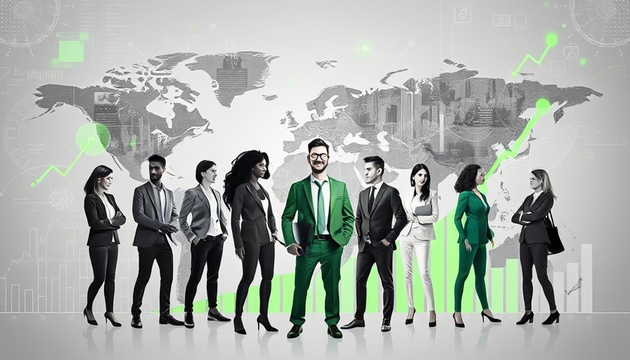 Abstract image of employee engagement with global and growth themes.