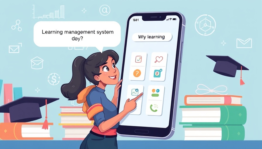 Illustration of justifying an LMS investment with educational icons.