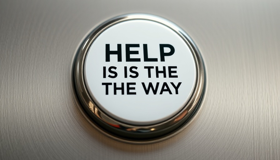 Close-up button with 'Help is on the way,' symbolizing product mindset principles for leadership.